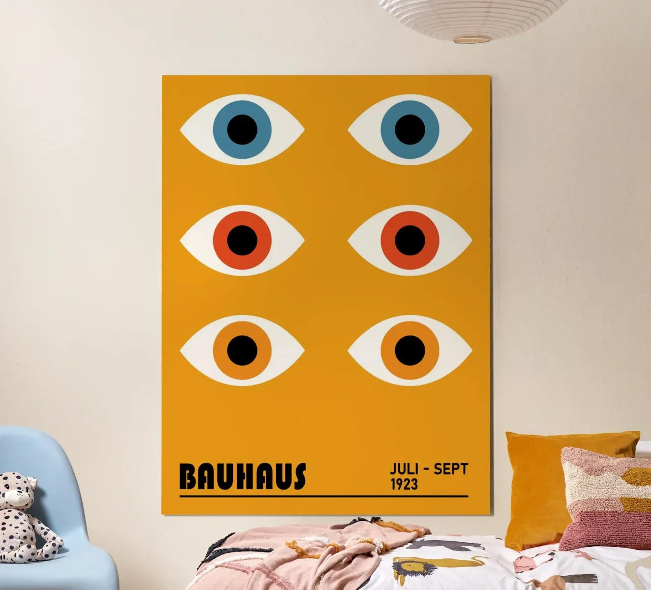 Poster Bauhaus - Grafica astratta degli occhi 1923 poster con telaio in alluminio da Studio Vibe