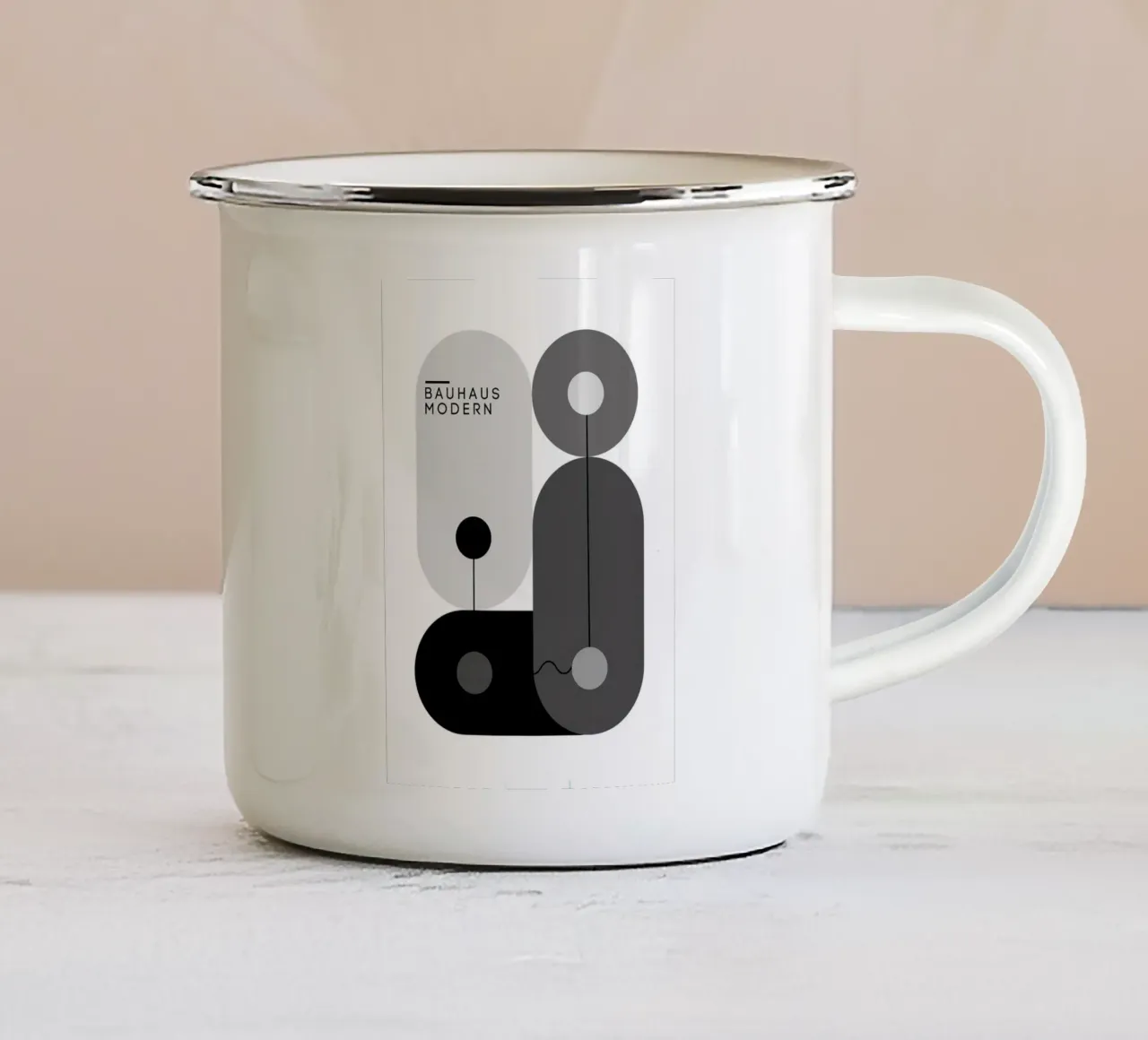 Bauhaus moderno tazza in smalto da Brooke