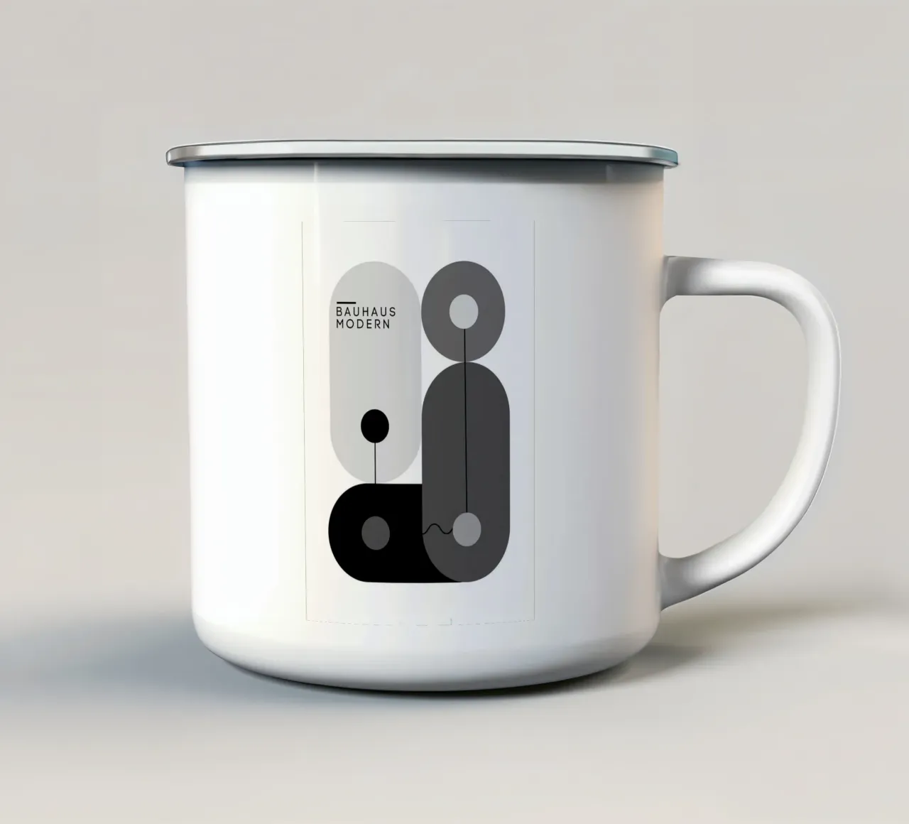 Bauhaus moderno tazza in smalto da Brooke