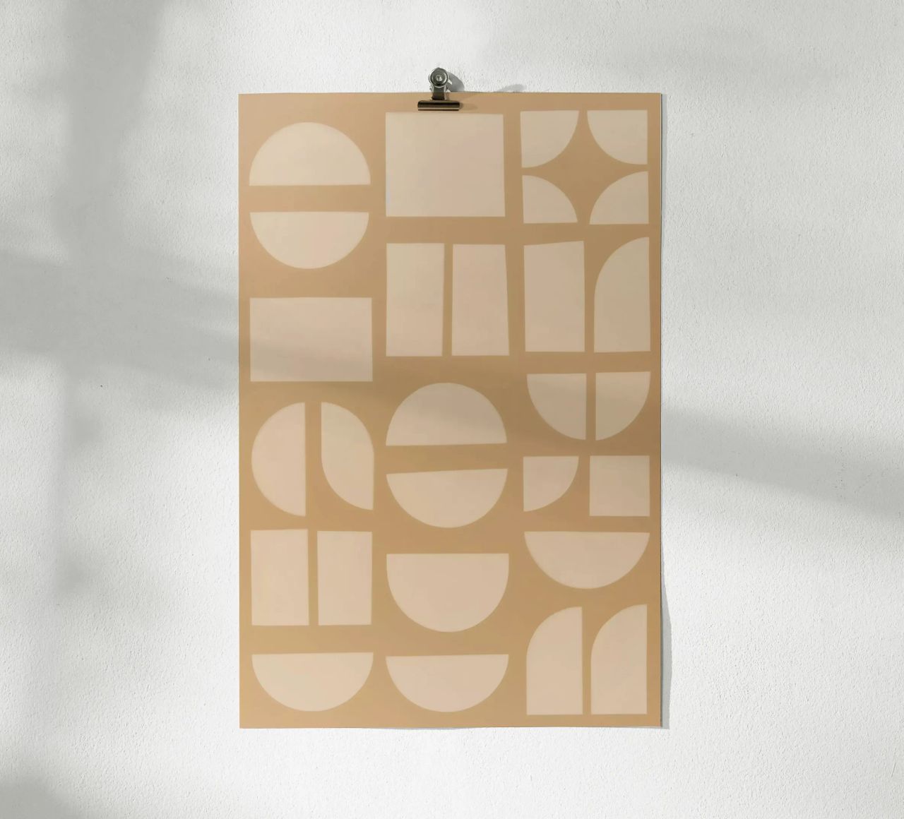 Beige and white Poster von LeDieg