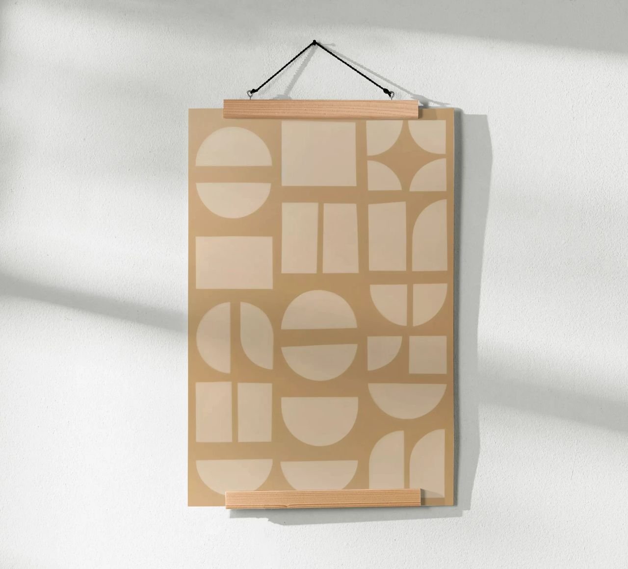Beige and white Poster von LeDieg