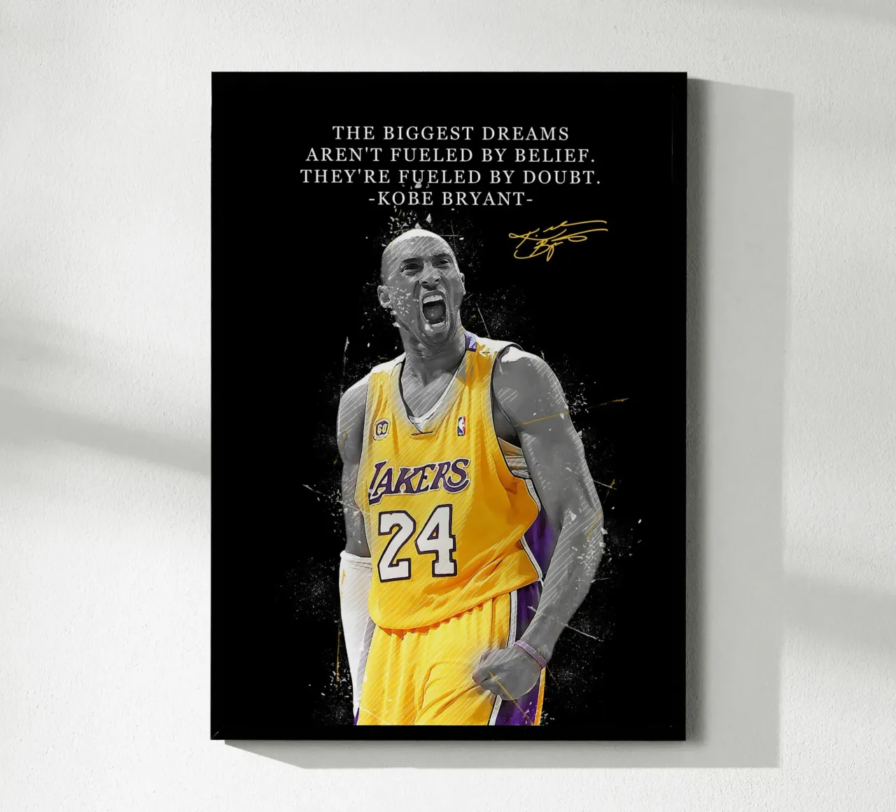 Kobe Bryant Quotes poster con telaio in plastica da FreeArtStudio