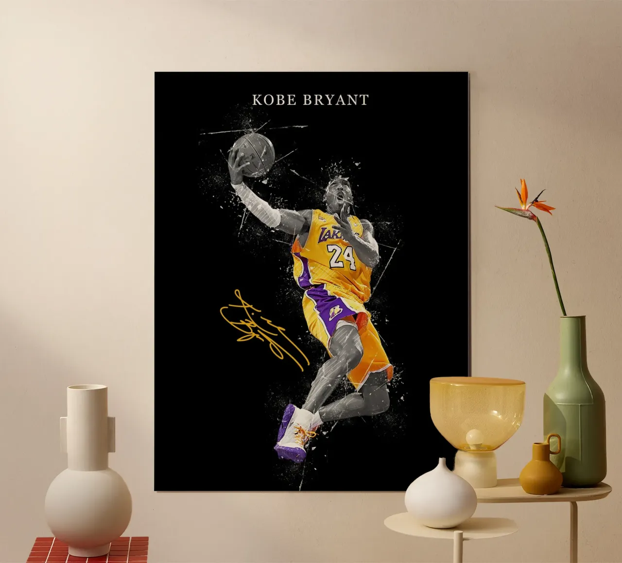 Kobe Bryant poster con telaio in alluminio da FreeArtStudio