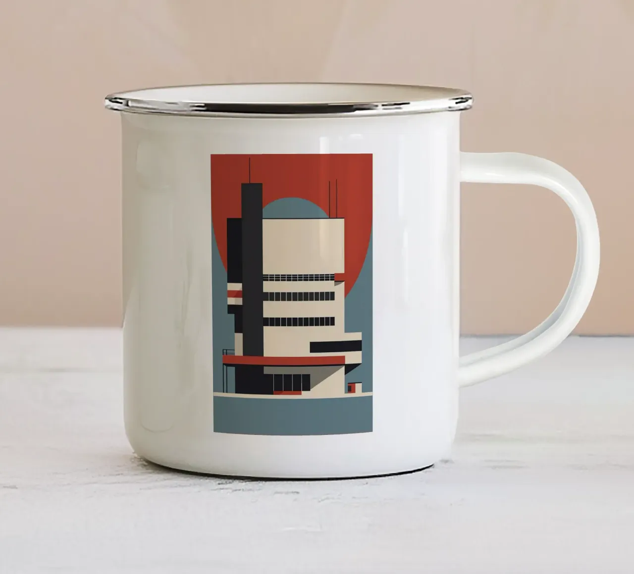 Stile Bauhaus tazza in smalto da Brooke
