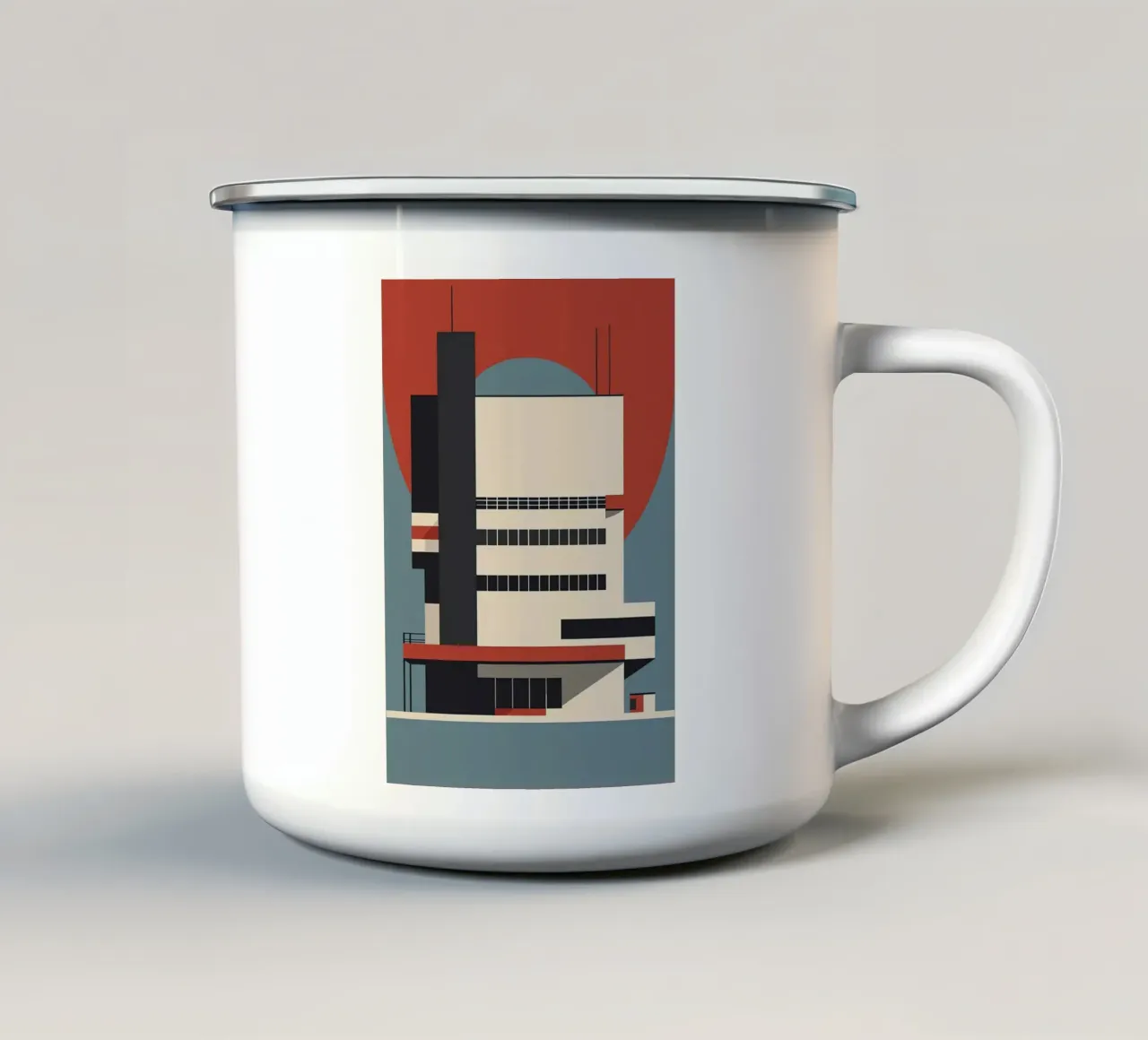Stile Bauhaus tazza in smalto da Brooke