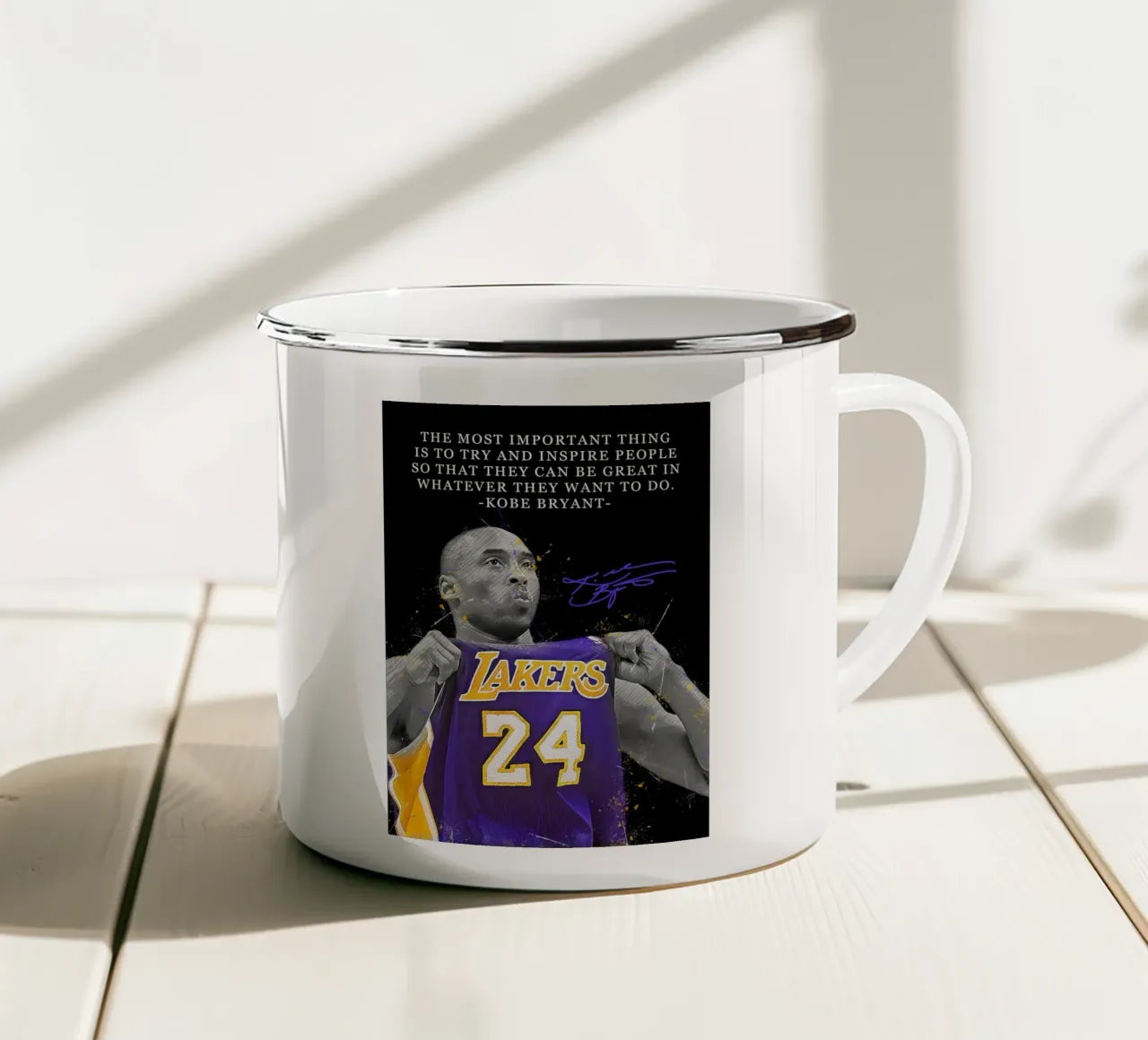 Kobe Bryant Quotes tazza in smalto da FreeArtStudio