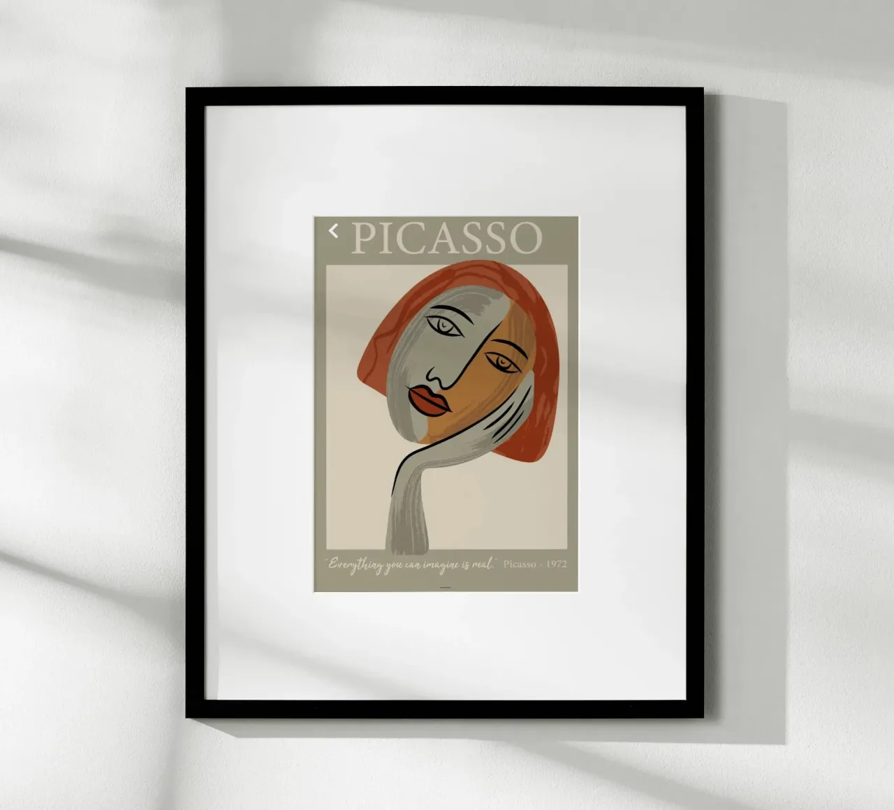 Tutto ciò che puoi immaginare è reale - Picasso 1972 poster con telaio in alluminio da Günstiger Laden