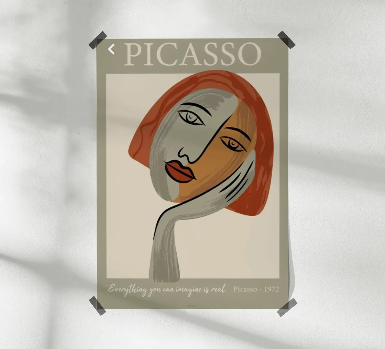 Tutto ciò che puoi immaginare è reale - Picasso 1972 poster con telaio in alluminio da Günstiger Laden