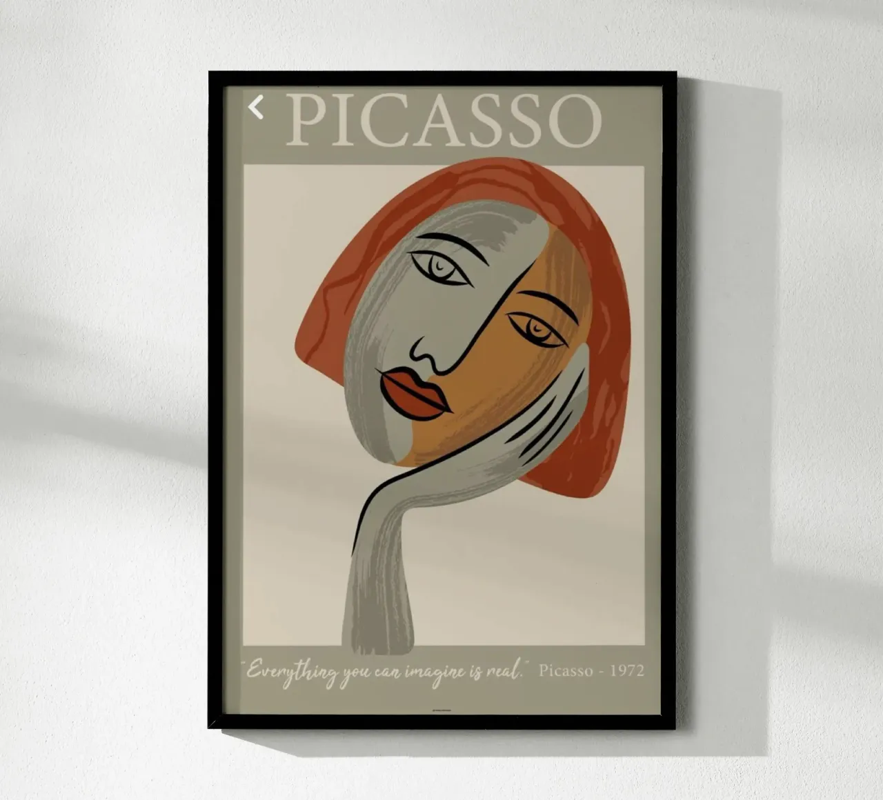 Tutto ciò che puoi immaginare è reale - Picasso 1972 poster con telaio in alluminio da Günstiger Laden