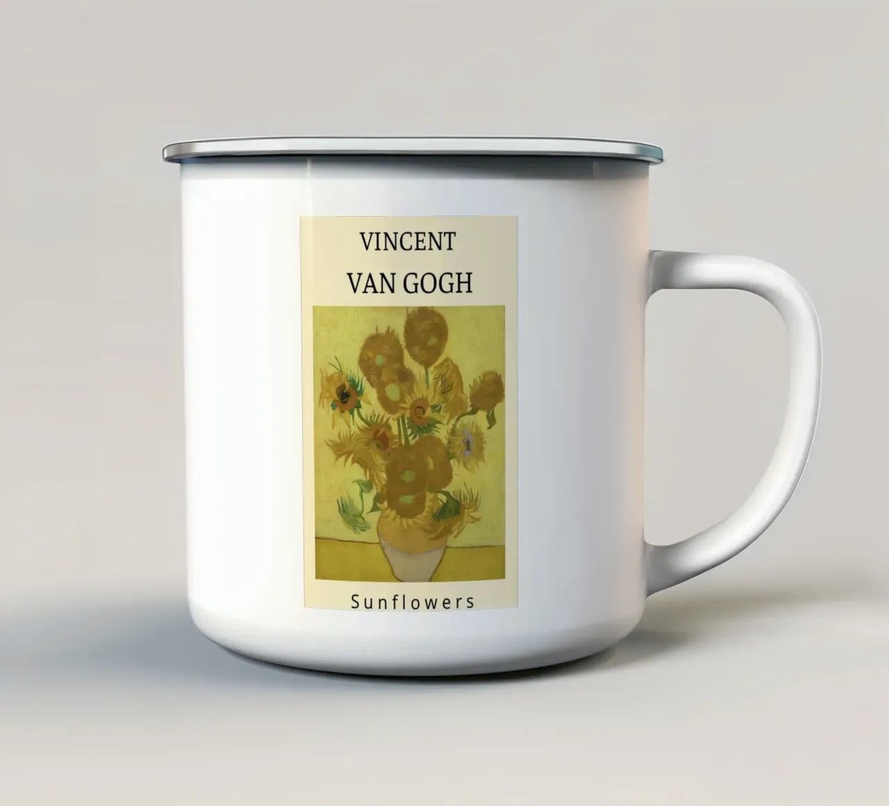 girasoli in vaso tazza in smalto da Piper Shop Oke