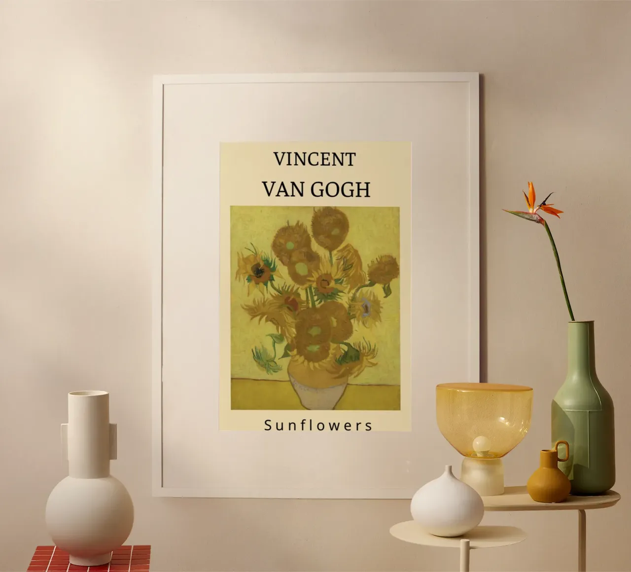 girasoli in vaso poster con telaio in alluminio da Piper Shop Oke