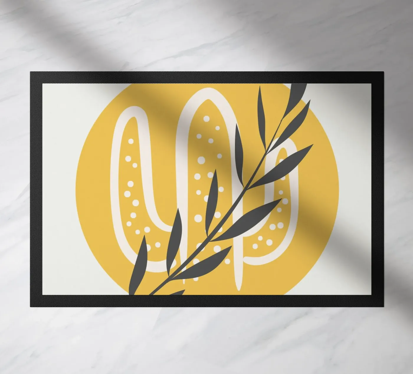 Boho cactus doormat by Little Dean