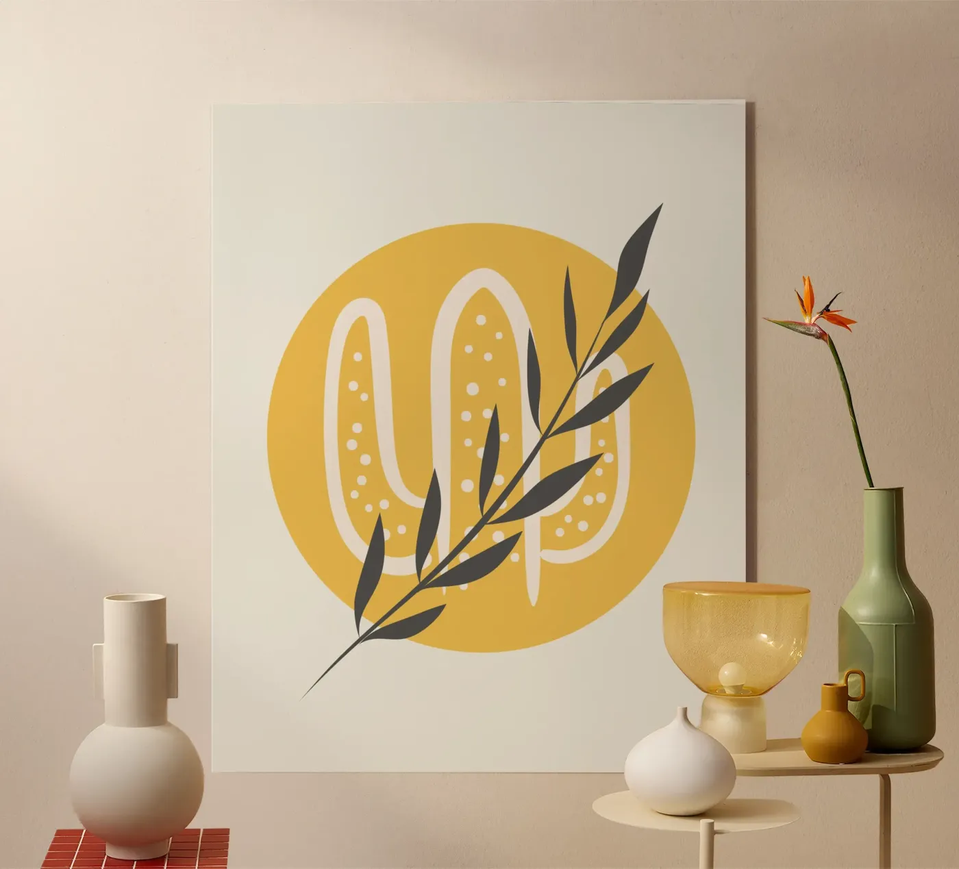 Boho cactus acryl van Little Dean