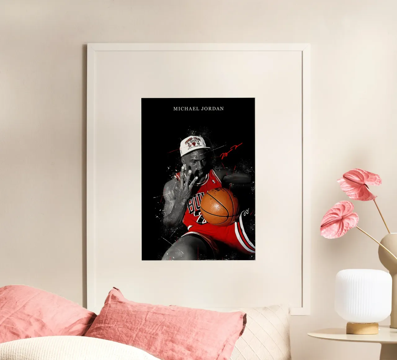 Michael Jordan poster con telaio in legno da FreeArtStudio