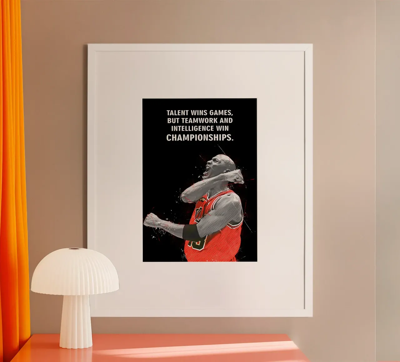 Michael Jordan Quotes poster con telaio in alluminio da FreeArtStudio