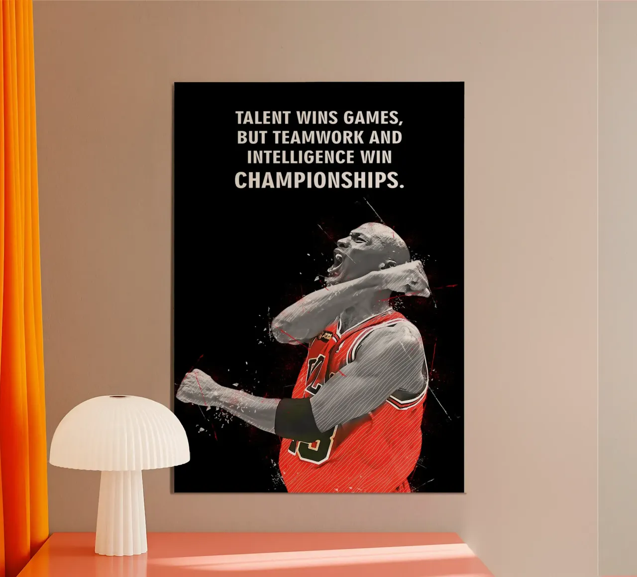 Michael Jordan Quotes poster con telaio in alluminio da FreeArtStudio