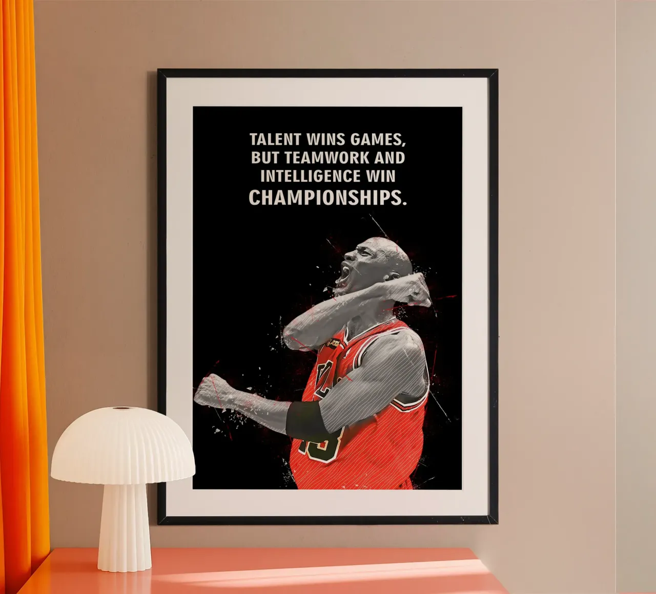 Michael Jordan Quotes poster con telaio in alluminio da FreeArtStudio
