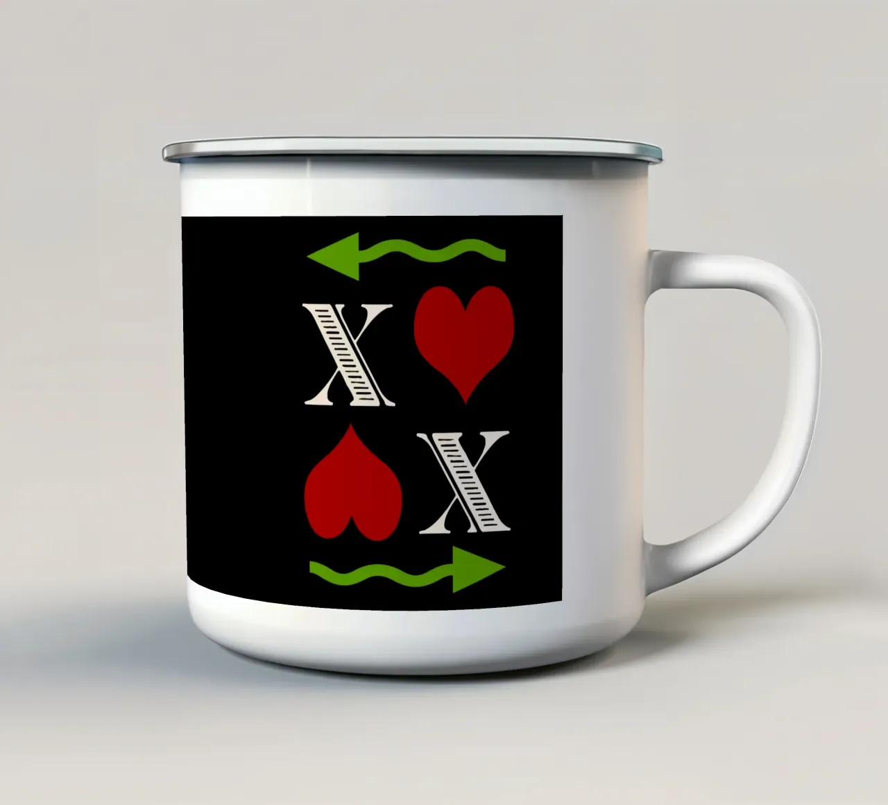 Valentines Hugs and kisses tazza in smalto da TijanaArtStudio88