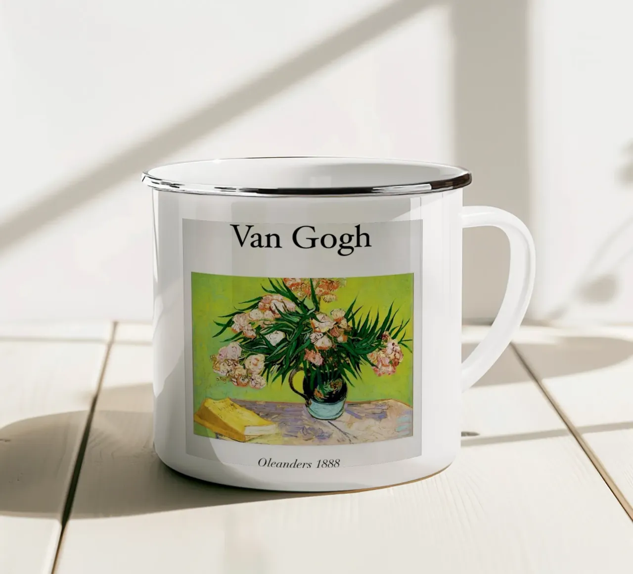 un vaso pieno di vivaci fiori di oleandro tazza in smalto da Piper Shop Oke
