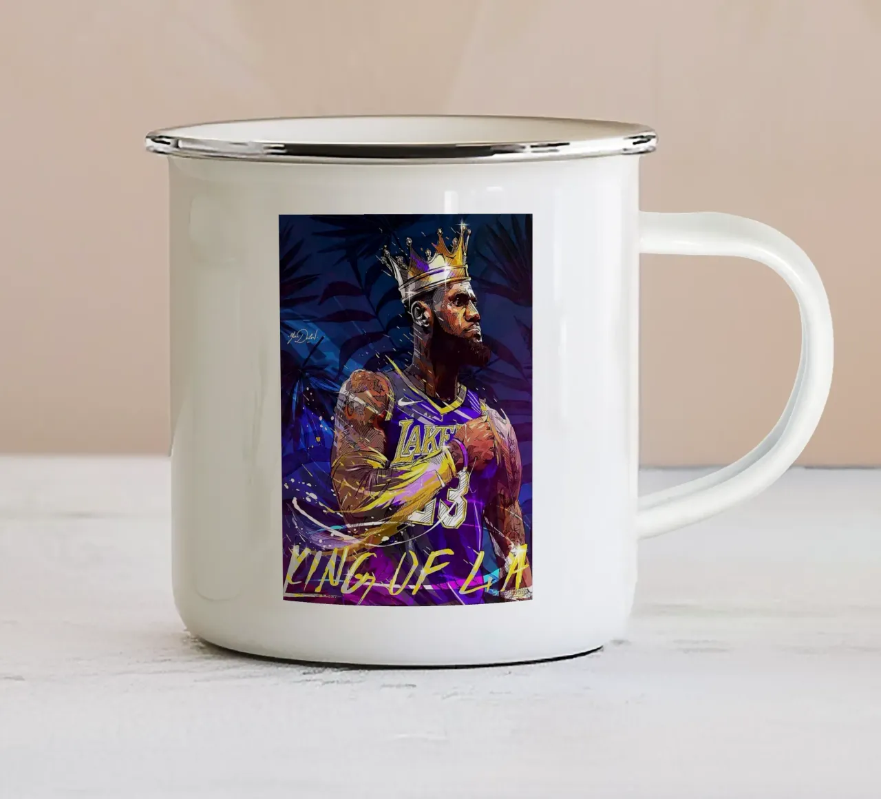 Il re di Los Angeles tazza in smalto da FAKE ARTWORK STORE
