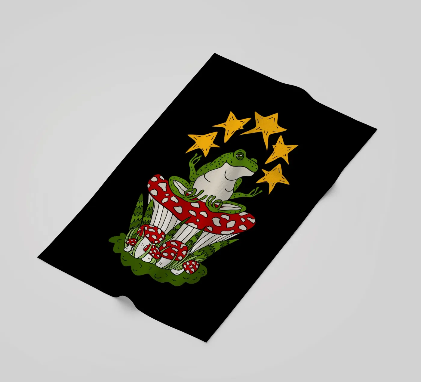 Zen frog strandhanddoek van TijanaArtStudio88