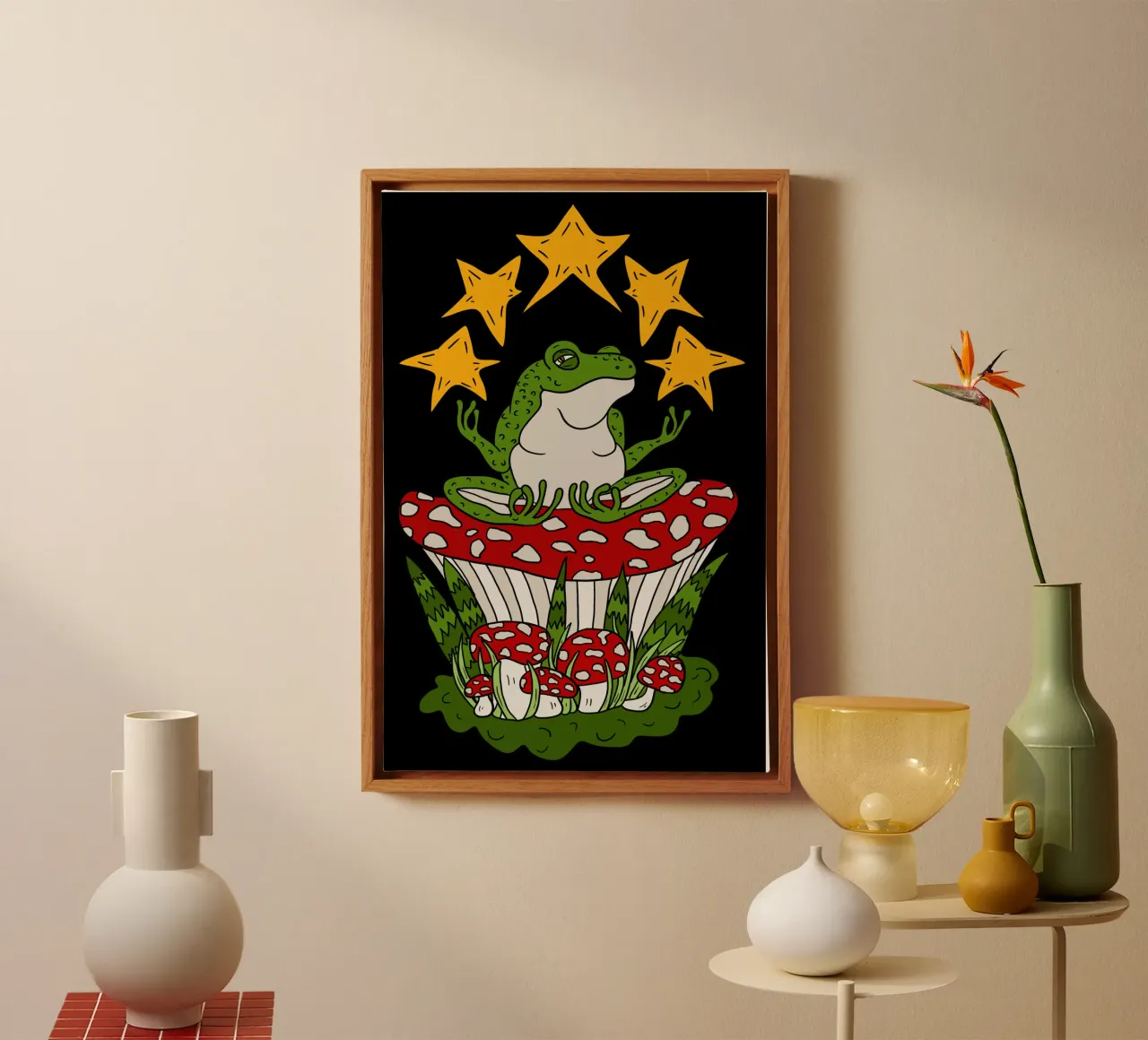 Zen frog tela con Cornice a cassetta da TijanaArtStudio88