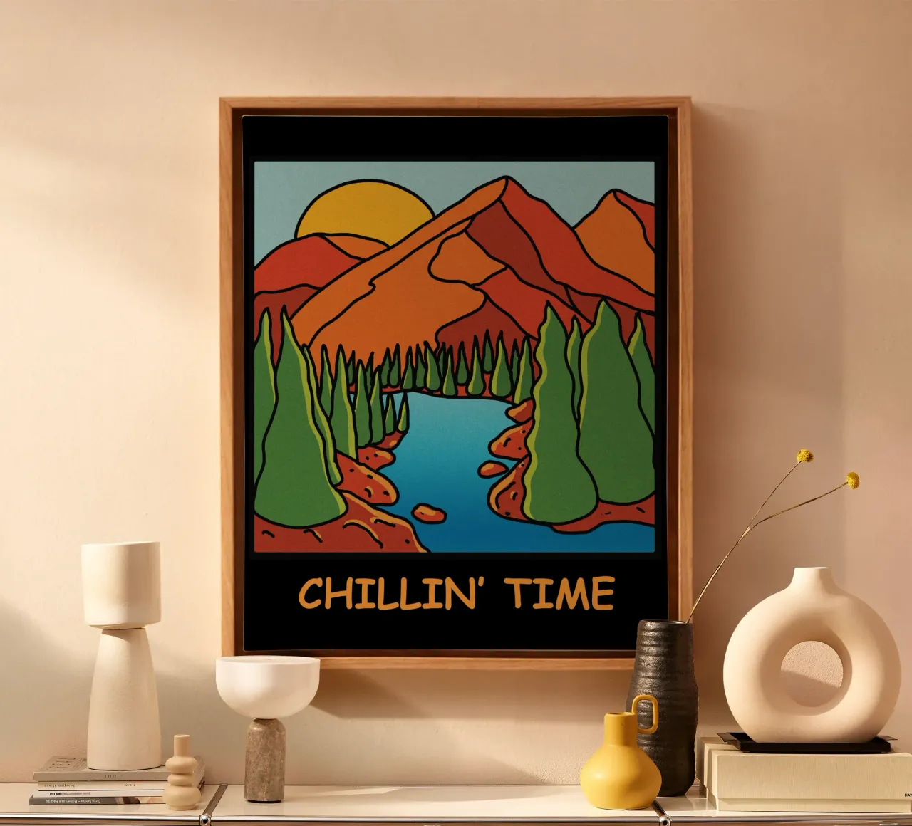 Chilling time tela con Cornice a cassetta da TijanaArtStudio88