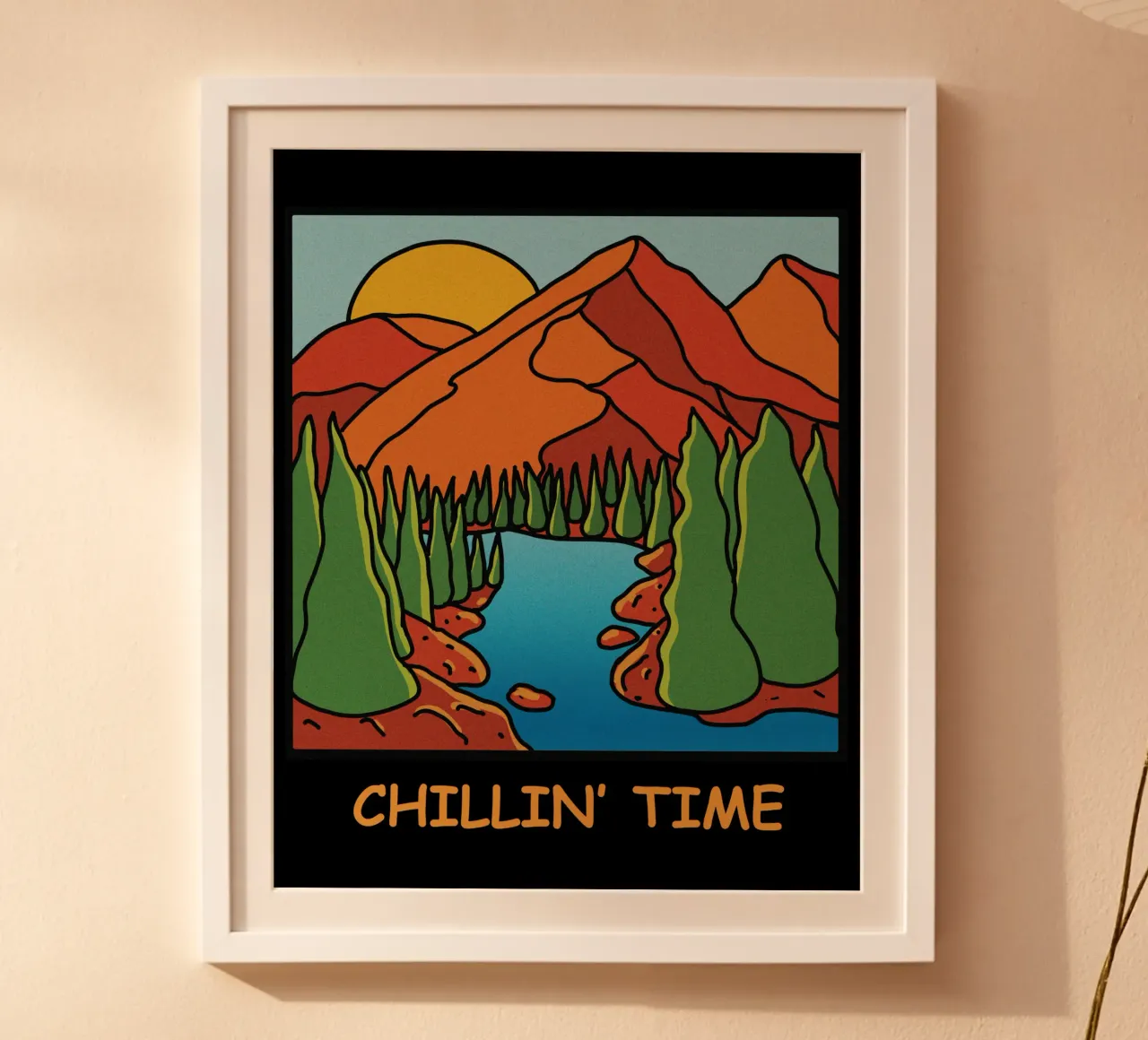 Chilling time poster con telaio in plastica da TijanaArtStudio88