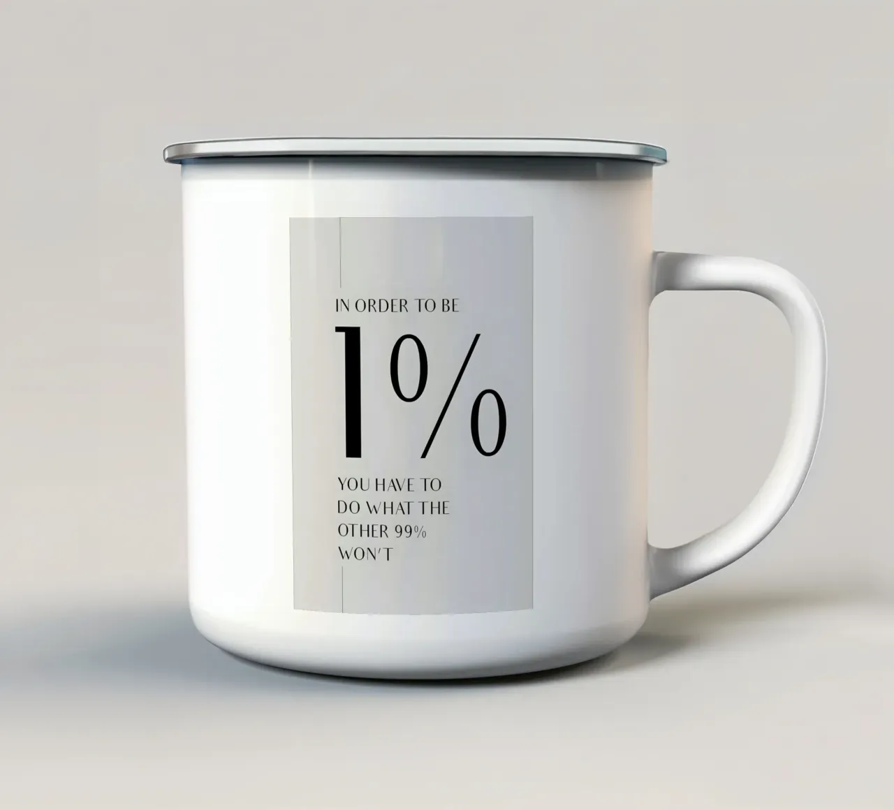 to be 1% tazza in smalto da Type & Tape