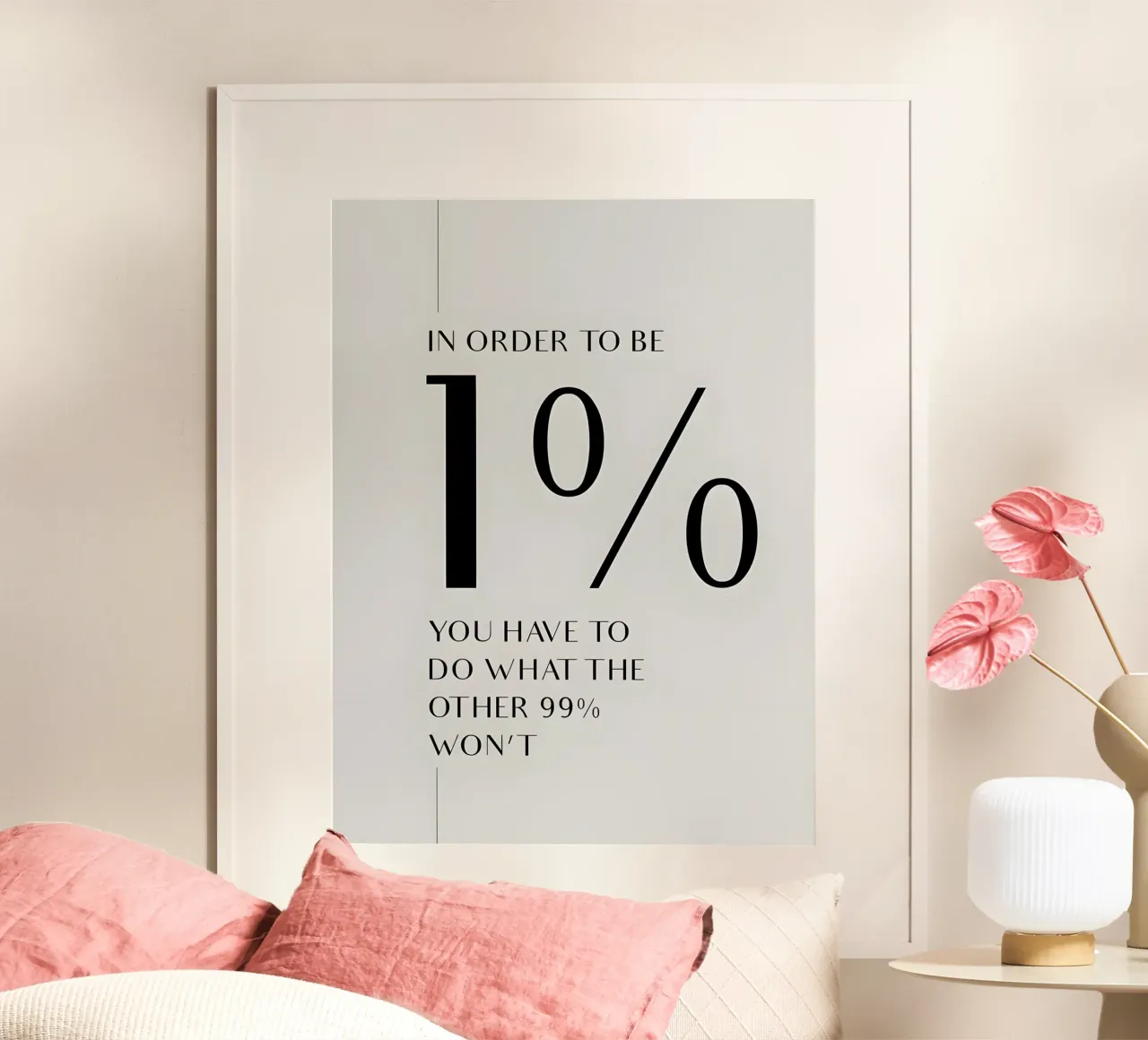 to be 1% poster con telaio in plastica da Type & Tape