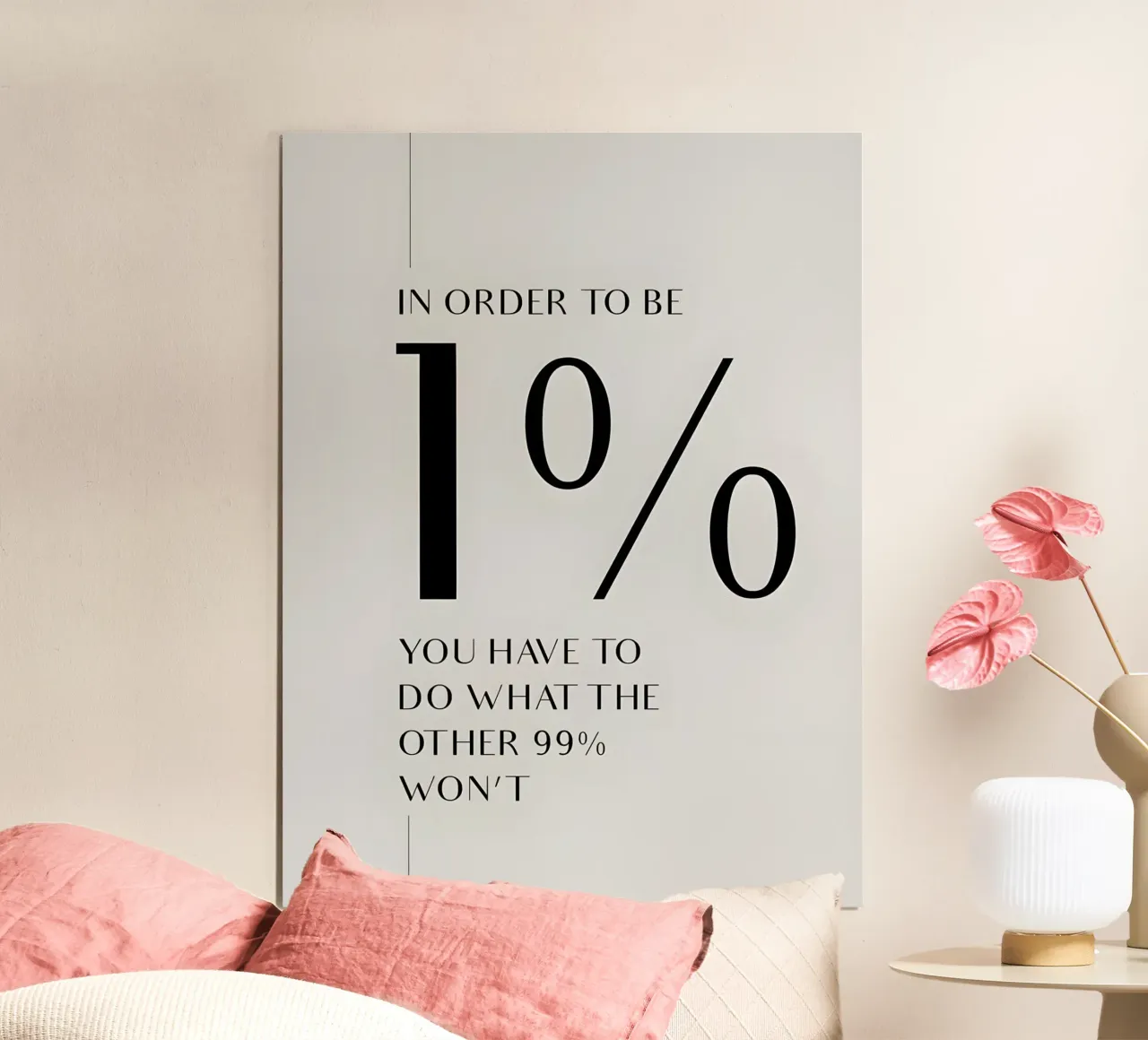 to be 1% poster con telaio in plastica da Type & Tape