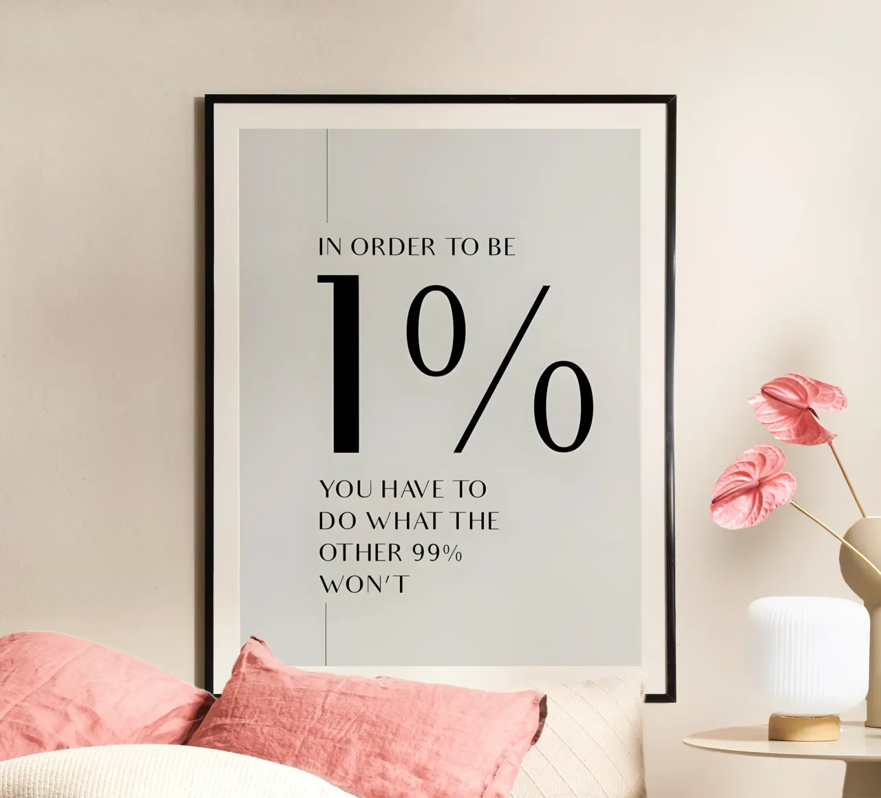 to be 1% poster con telaio in plastica da Type & Tape