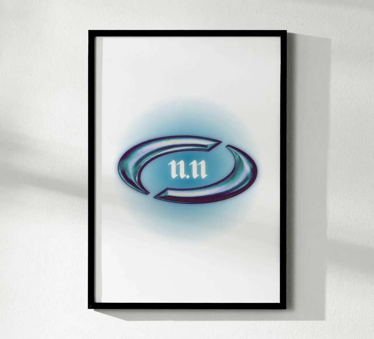 11.11 spiegelzeit version logo universe metallic Poster mit Kunststoffrahmen von morphinaeblue
