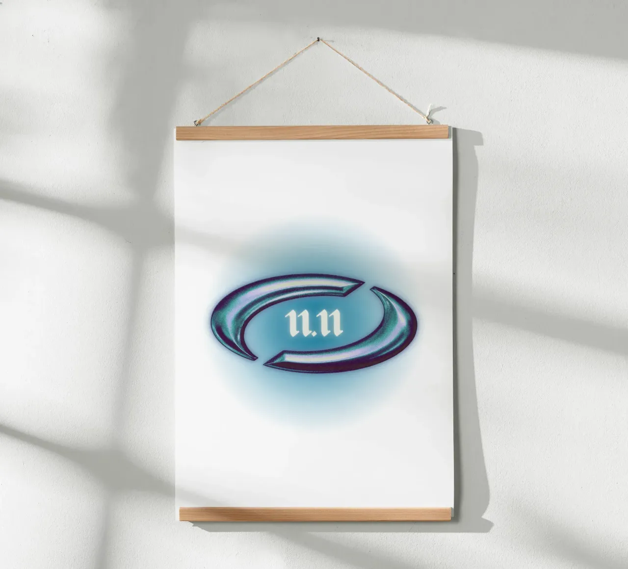 11.11 spiegelzeit version logo universe metallic Poster mit Kunststoffrahmen von morphinaeblue