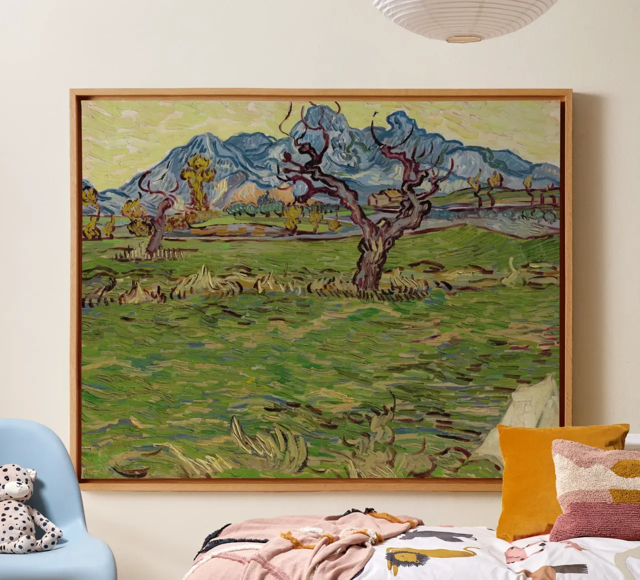paesaggio rurale con ulivi tela con Cornice a cassetta da Piper Shop Oke