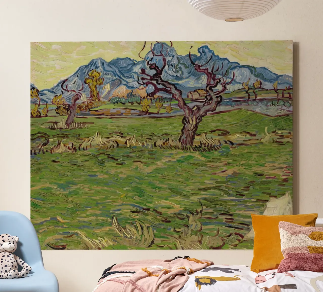 paesaggio rurale con ulivi tela con Cornice a cassetta da Piper Shop Oke