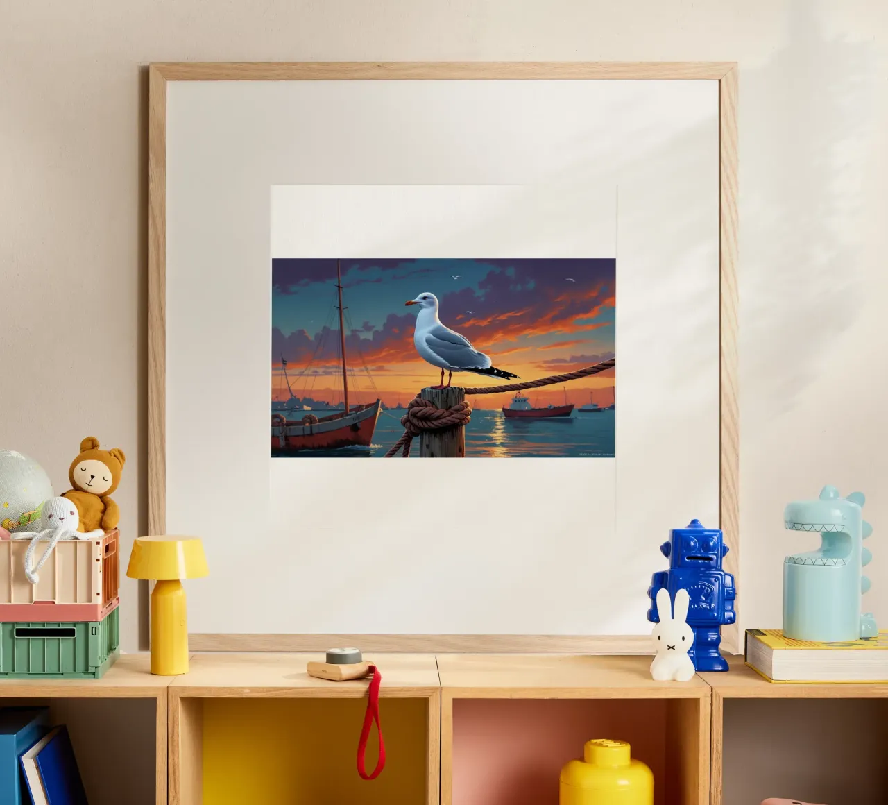 Möwe im Hafen poster da Fies&Fein