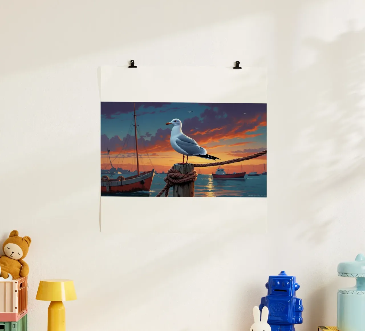 Möwe im Hafen poster da Fies&Fein