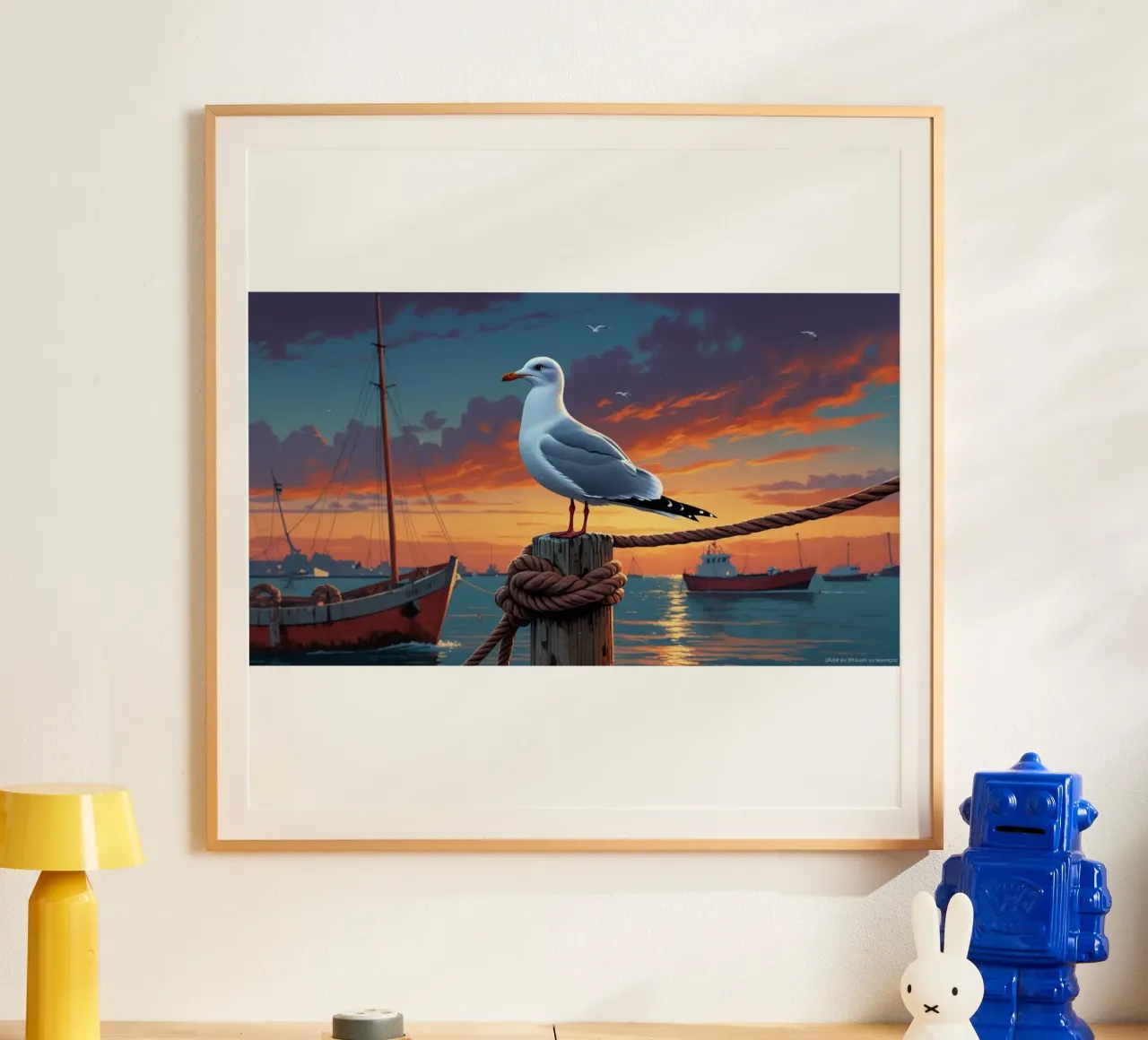 Möwe im Hafen poster da Fies&Fein