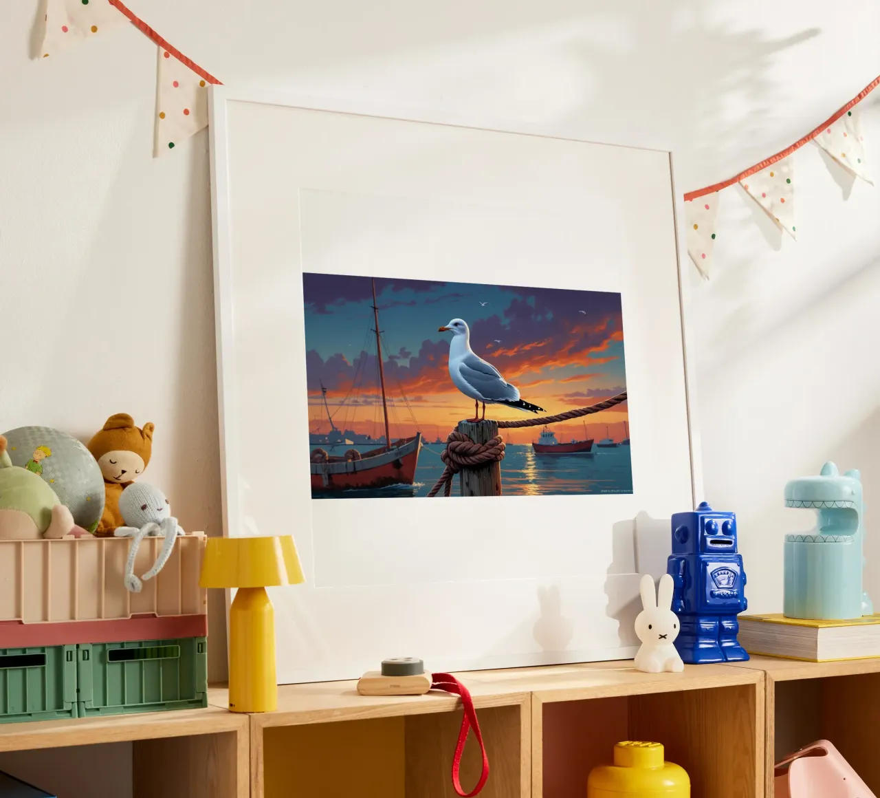 Möwe im Hafen poster da Fies&Fein
