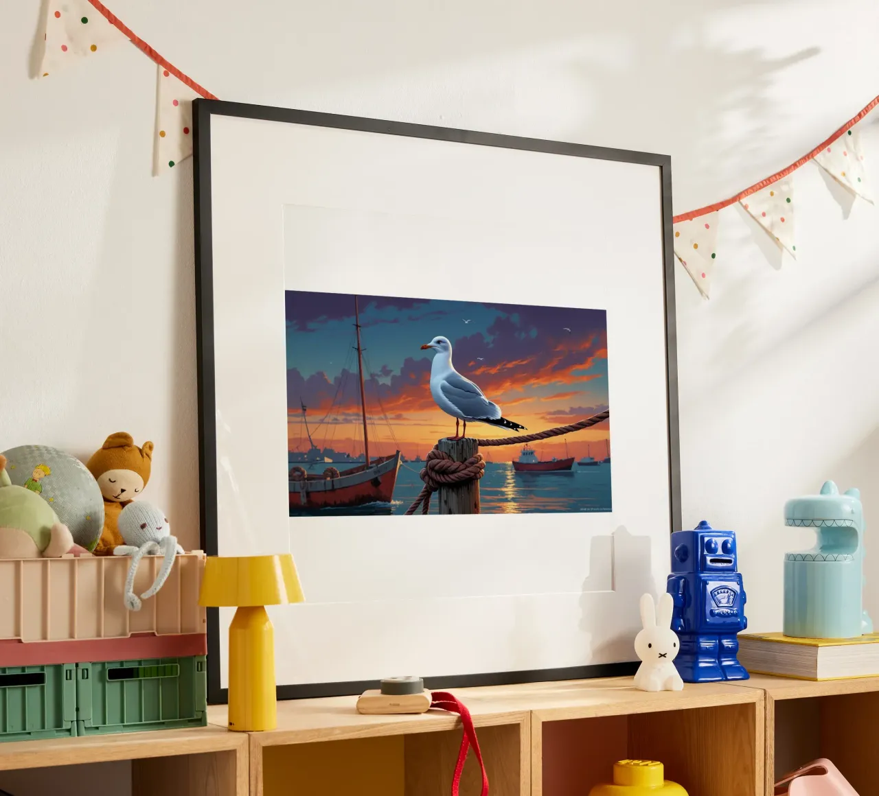 Möwe im Hafen poster da Fies&Fein
