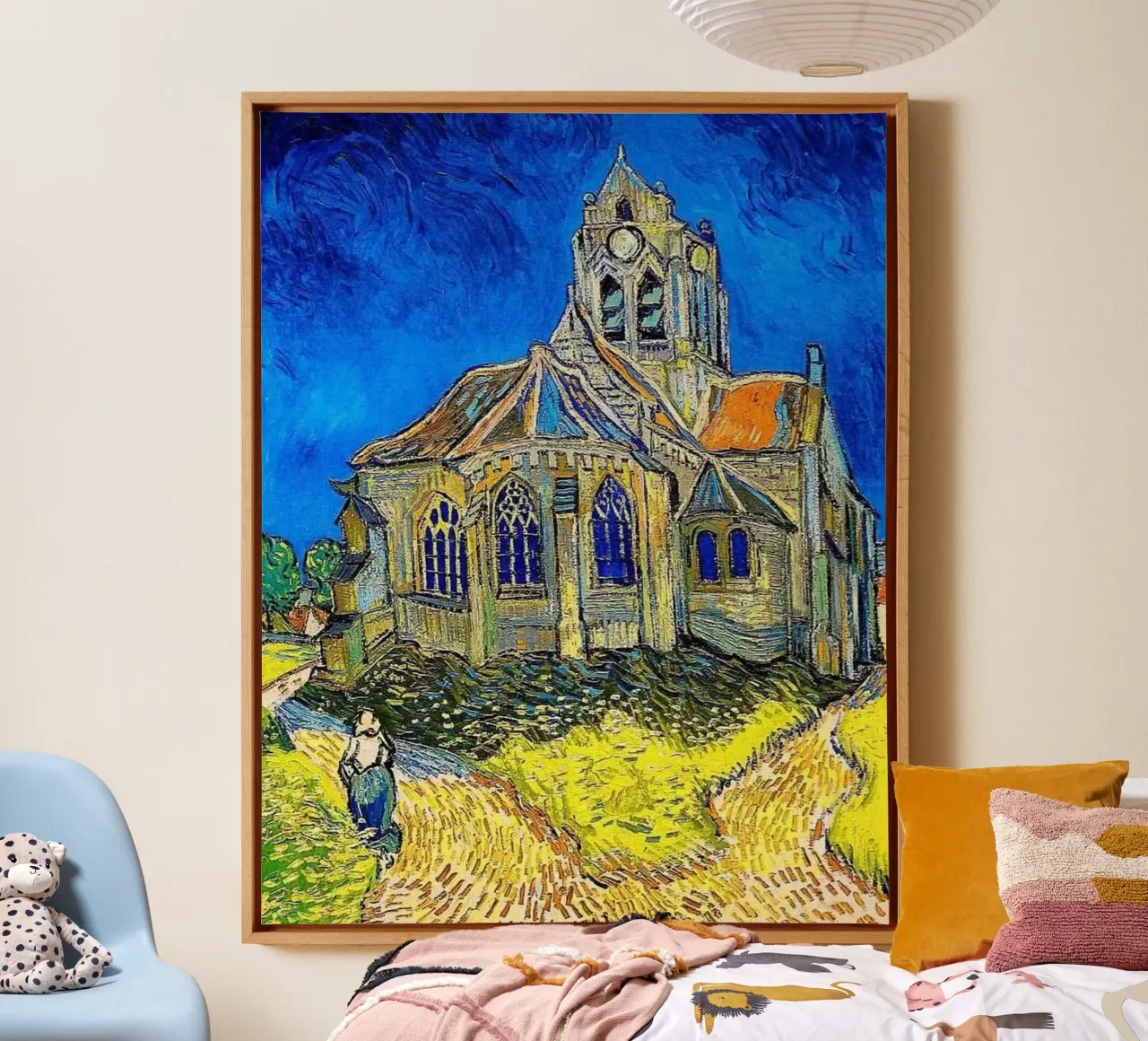 l'ancienne église d'auvers toile avec Caisse américaine de Piper Shop Oke