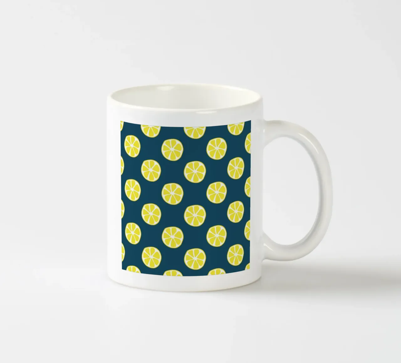 Lemon pattern ceramic mug by Little Dean