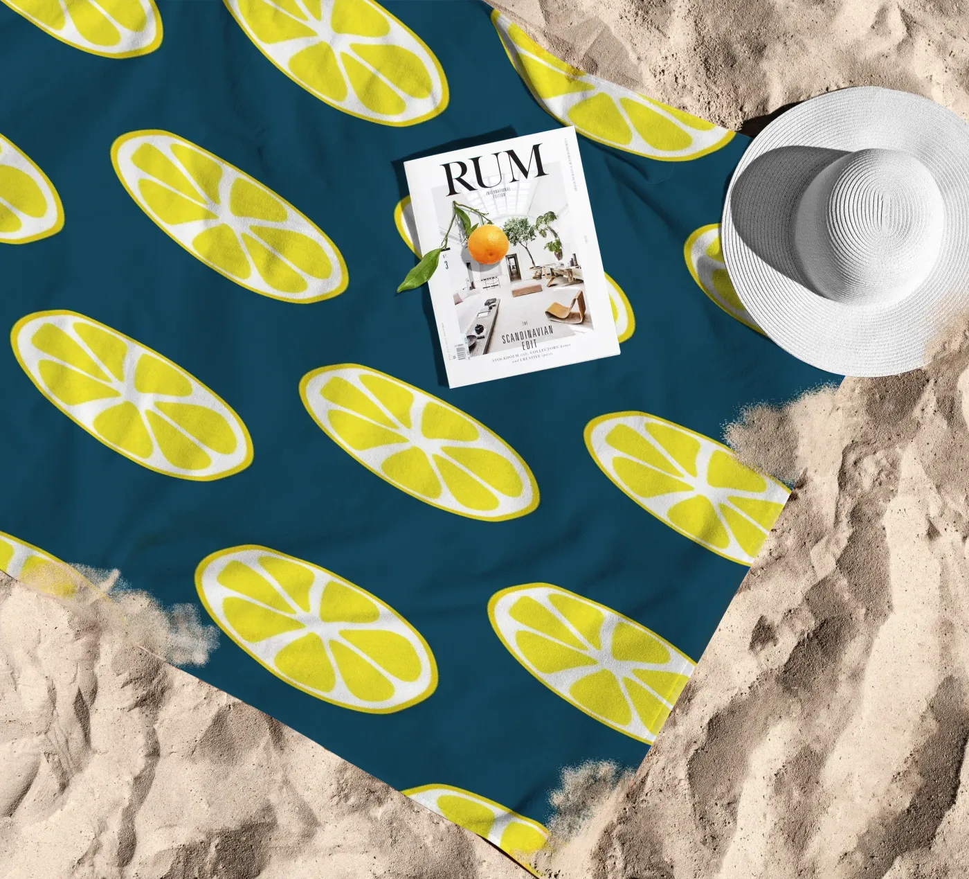 Lemon pattern Strandtuch von Little Dean