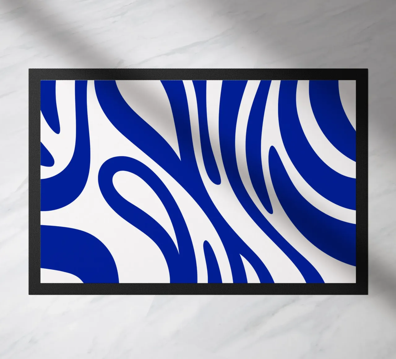 Swirl blue pattern doormat by Little Dean