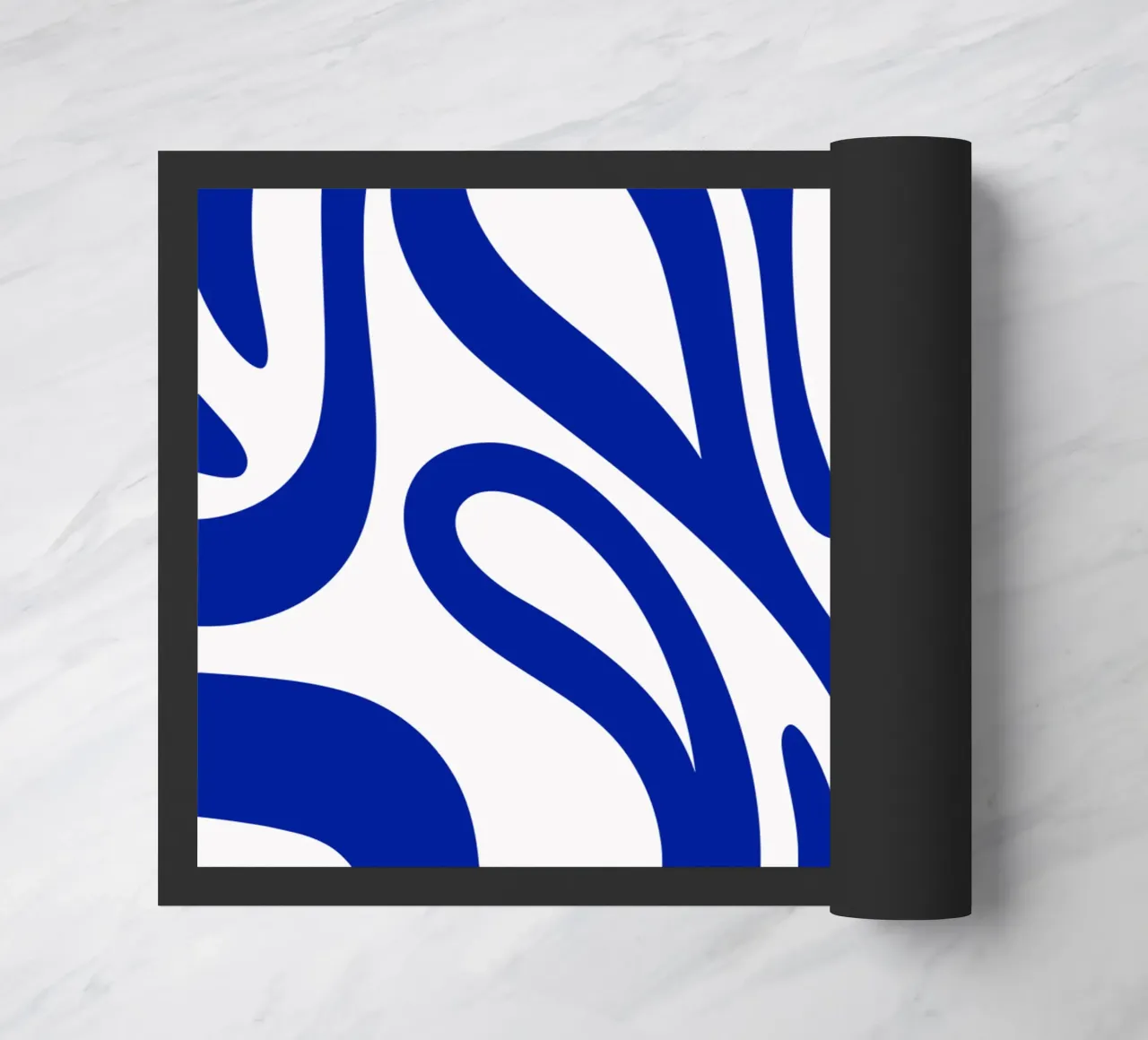 Swirl blue pattern doormat by Little Dean