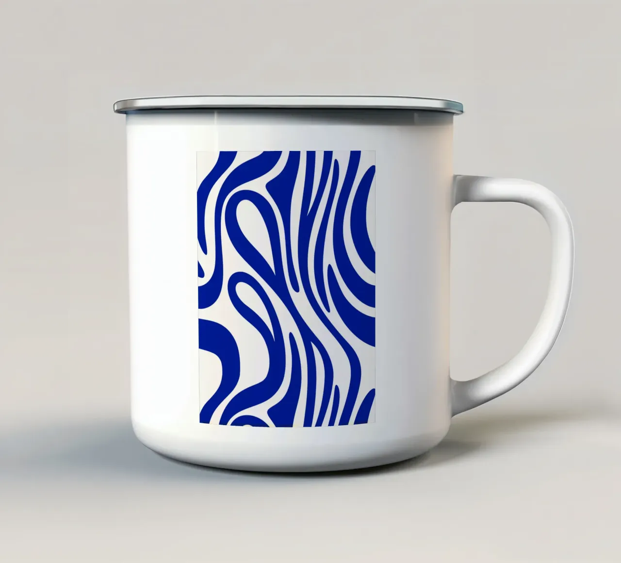 Motivo blu a vortice tazza in smalto da Little Dean