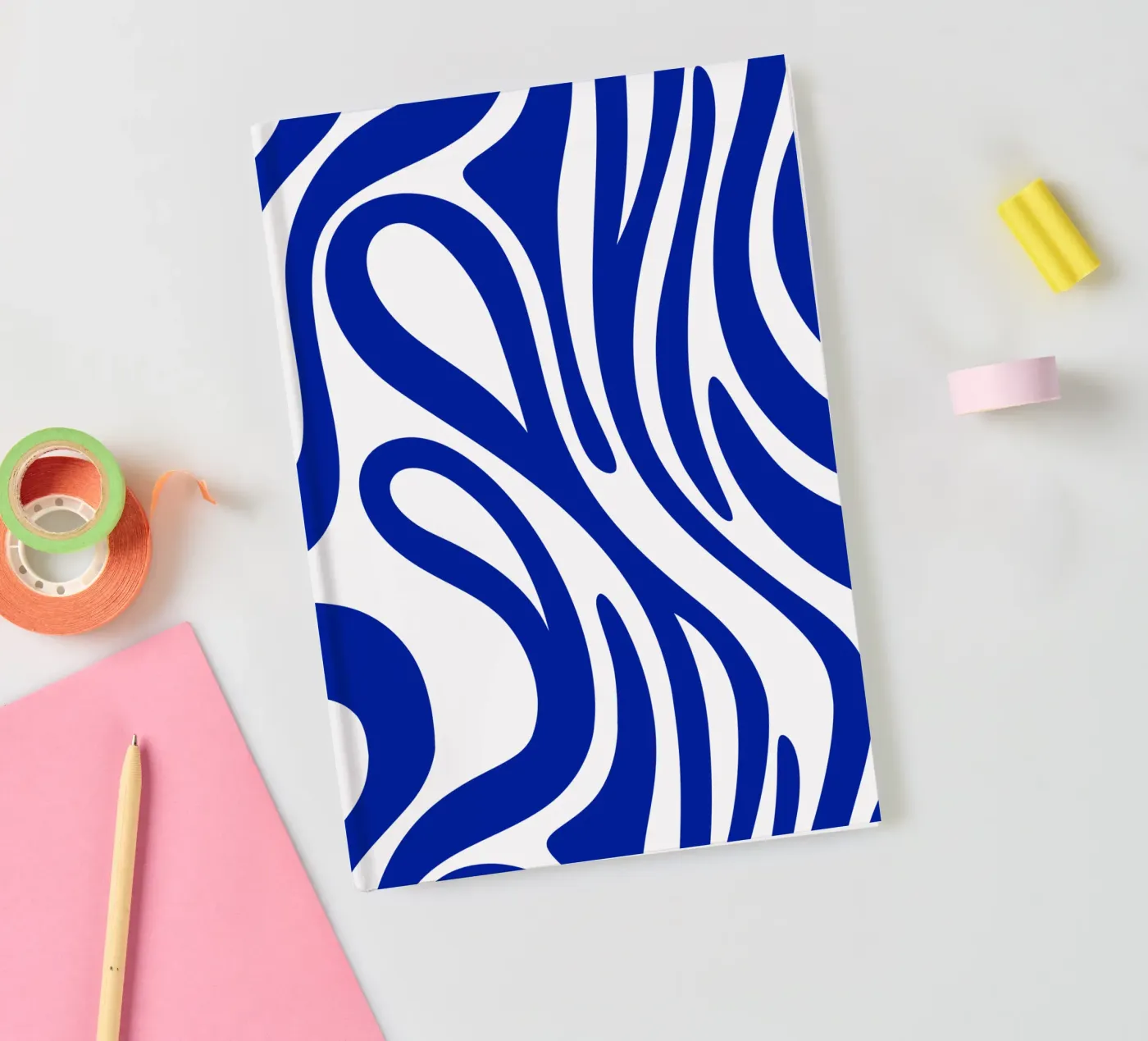 Swirl blue pattern notitieboek van Little Dean
