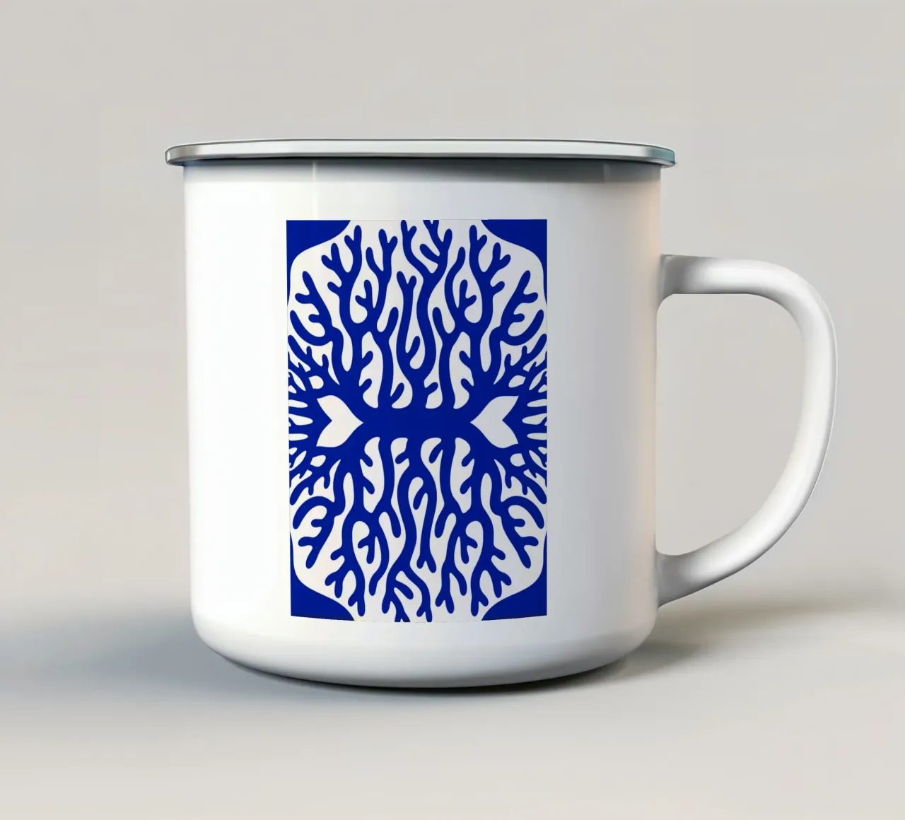 Modello corallo blu tazza in smalto da Little Dean
