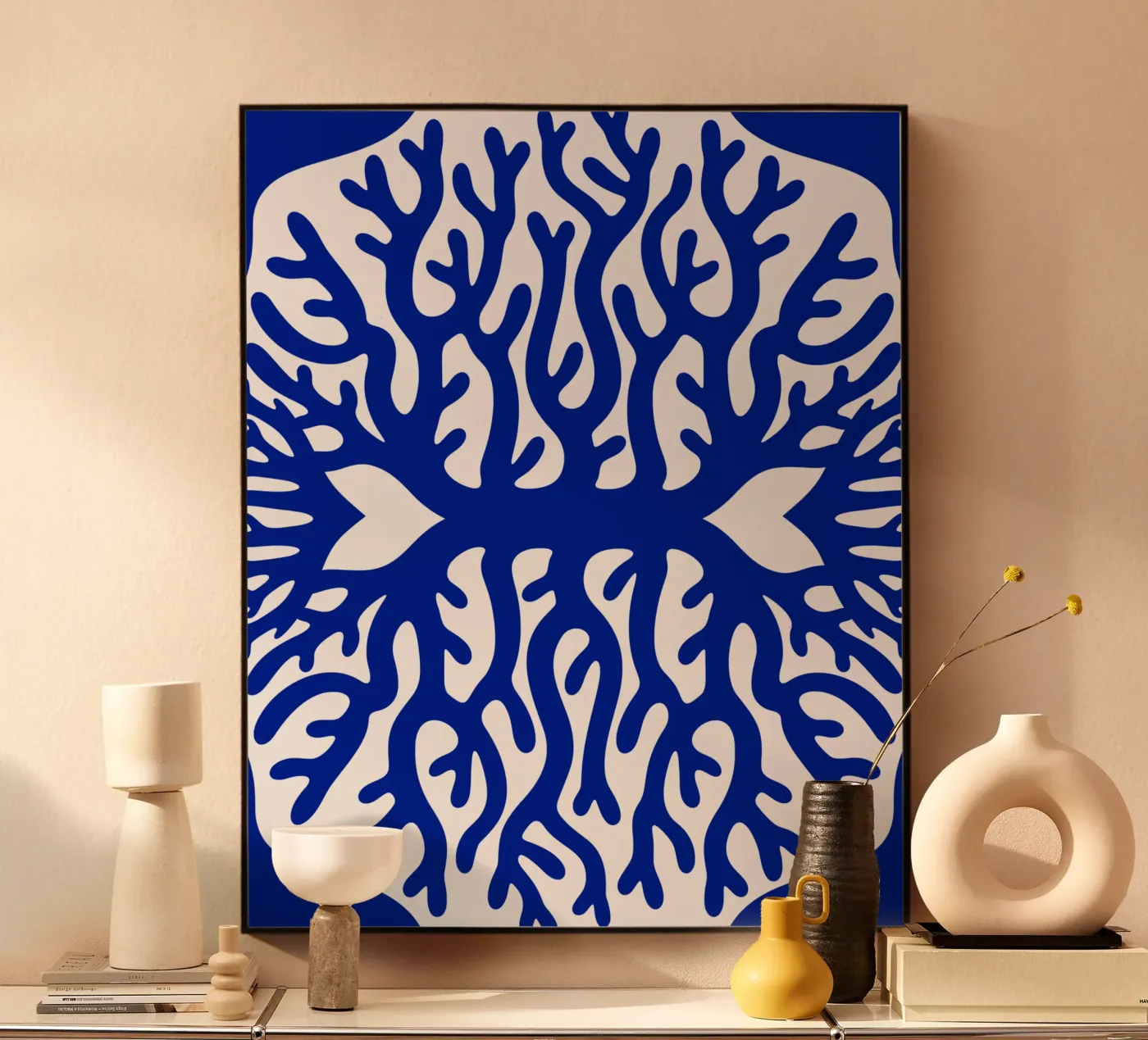 Blaues Korallenmuster Acryl-Glas von Little Dean